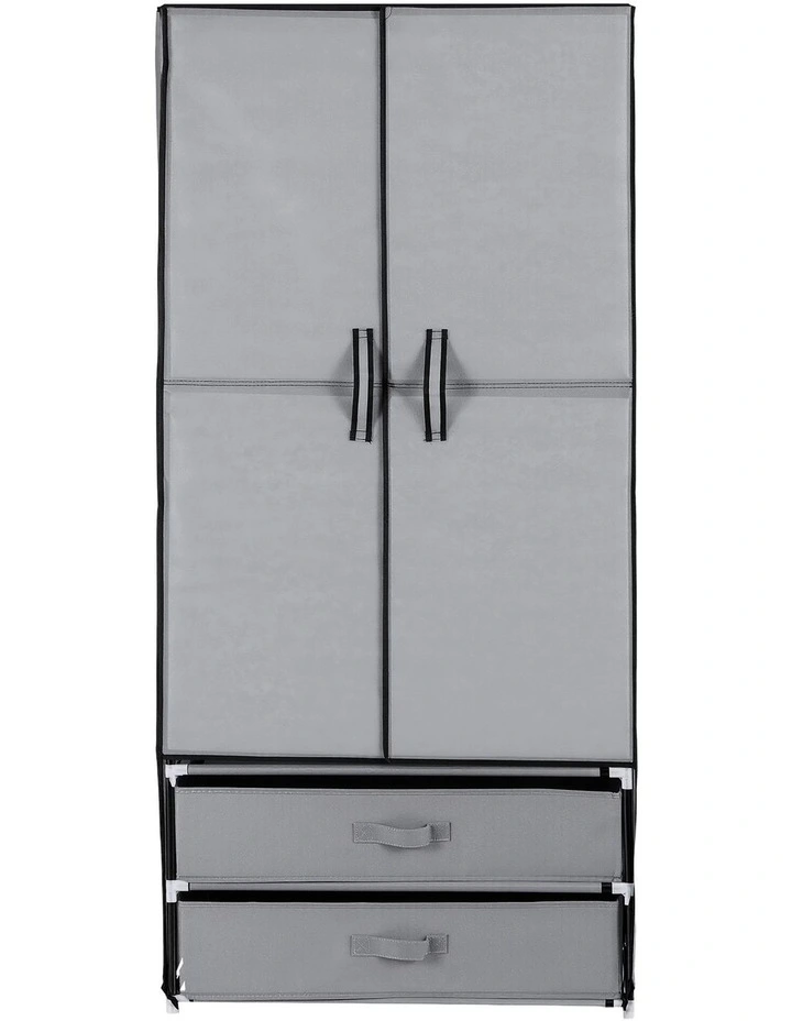 Large Portable Clothes Closet Wardrobe in Grey image 3