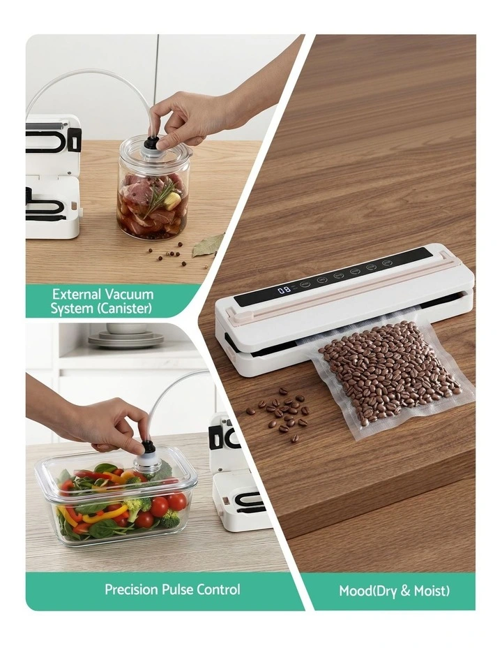 Fresh Storage Auto Seal Slide Cutter 6 Modes Food Vacuum Sealer Machine in White image 6