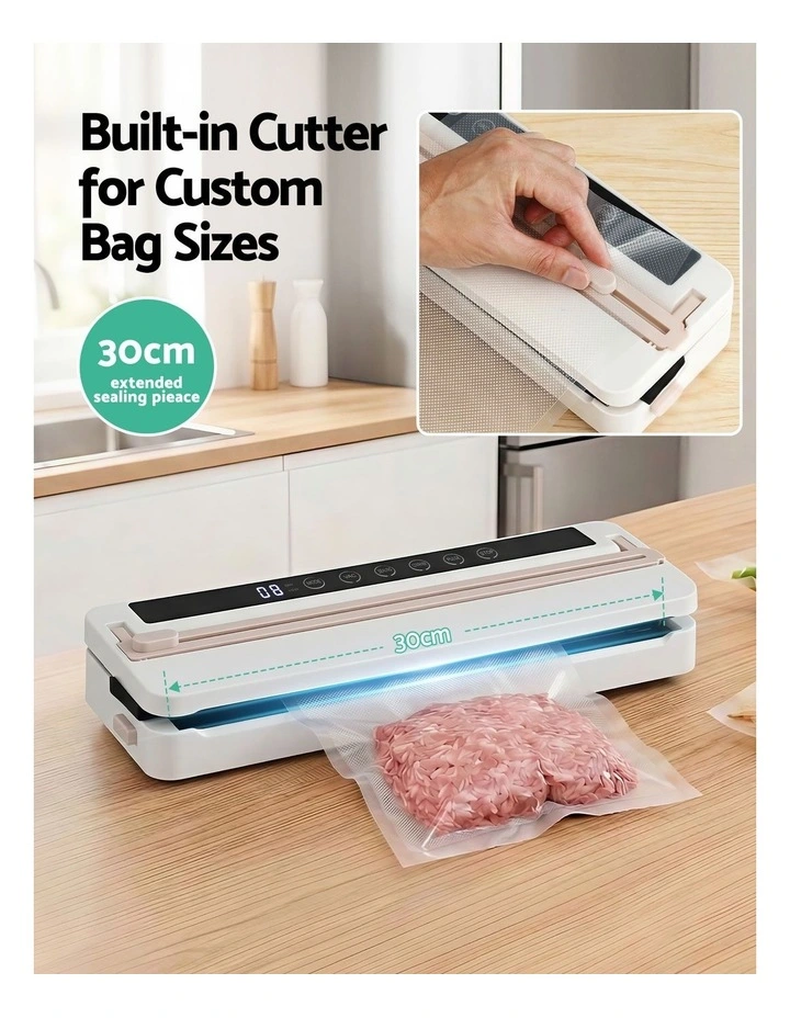Fresh Storage Auto Seal Slide Cutter 6 Modes Food Vacuum Sealer Machine in White image 7