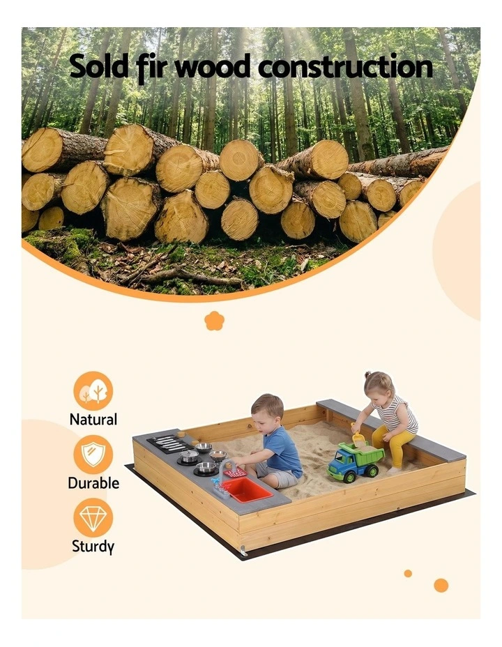 Mud Kitchen Sink Storage Bench Toy Box image 7