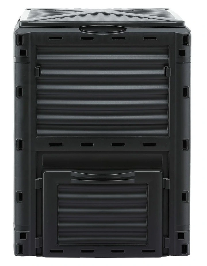 Heavy-Duty Outdoor Composter with Top Lid Bottom Door Compost Bin 300L in Black image 4