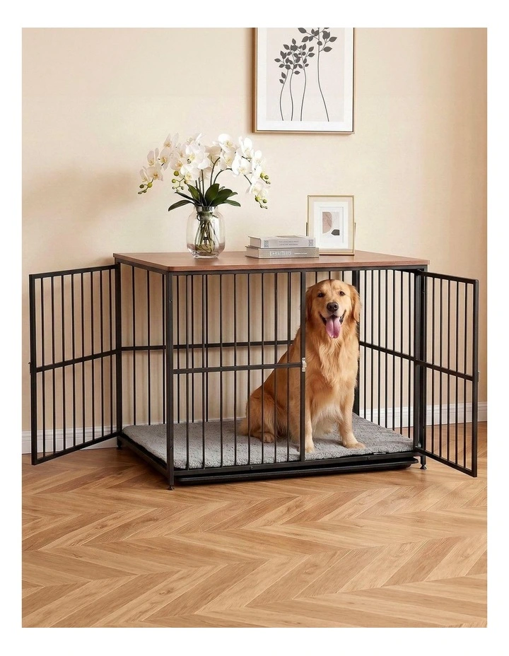 Extra Large Dog Crate Furniture 107cm in Black image 2