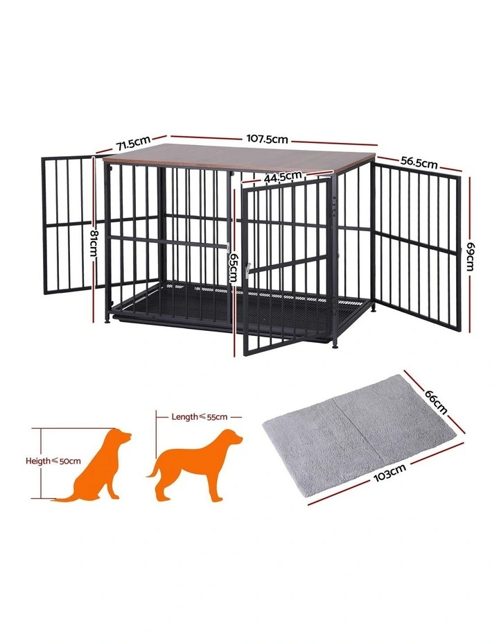 Extra Large Dog Crate Furniture 107cm in Black image 3
