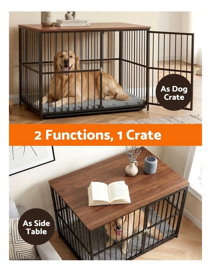 Extra Large Dog Crate Furniture 107cm in Black image 5