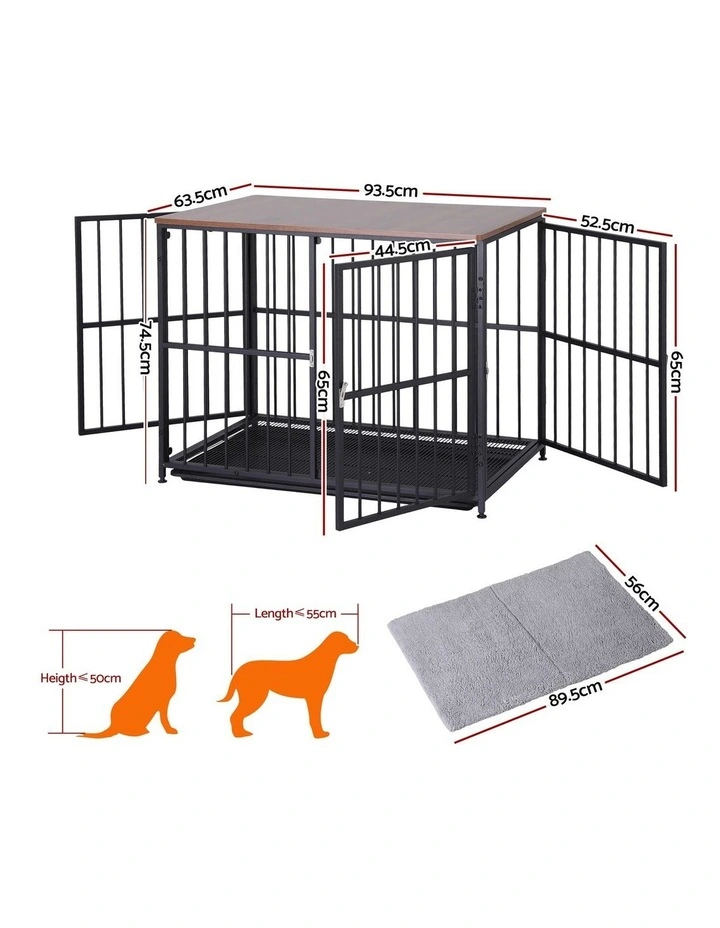 Large Dog Crate Furniture 93cm in Black image 3