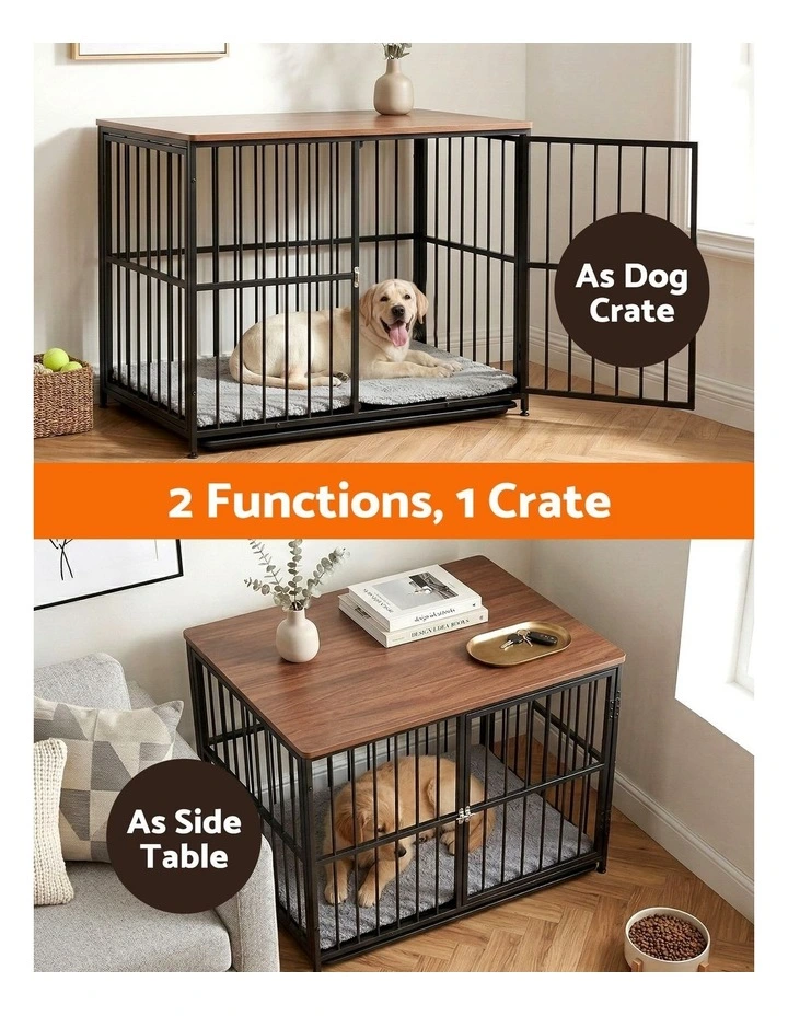 Large Dog Crate Furniture 93cm in Black image 5