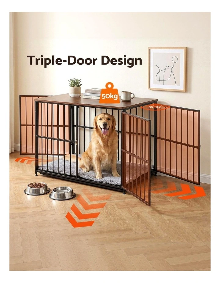 Large Dog Crate Furniture 93cm in Black image 6