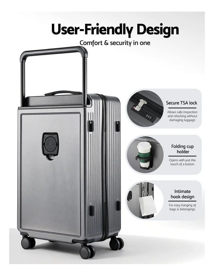 Wide Handle Luggage Suitcase 28 Inch in Grey image 6