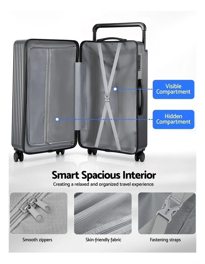 Wide Handle Luggage Suitcase 28 Inch in Grey image 7