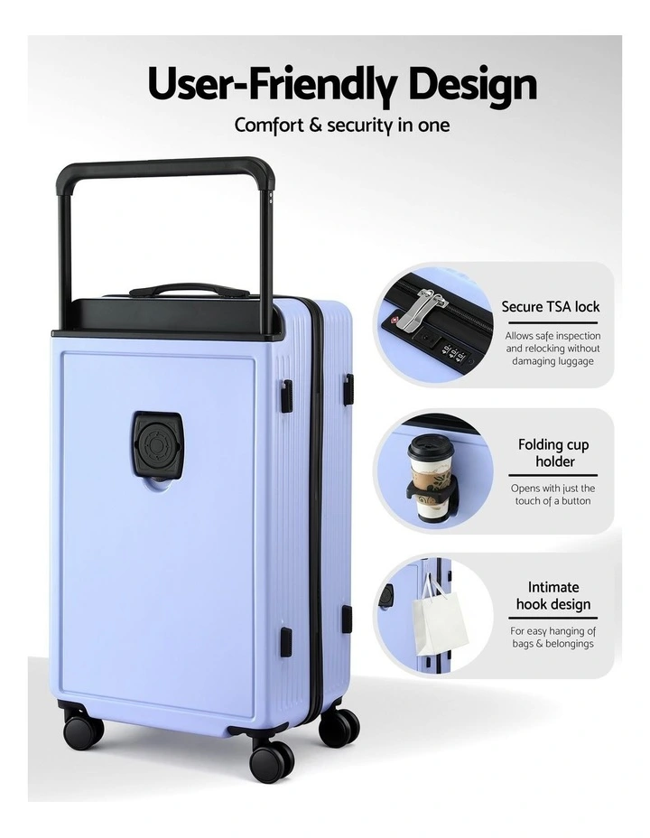 Travel TSA Lock Light Wide Handle Luggage Suitcase 28 Inch in Blue image 6