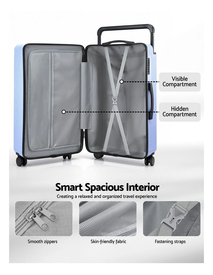 Travel TSA Lock Light Wide Handle Luggage Suitcase 28 Inch in Blue image 7