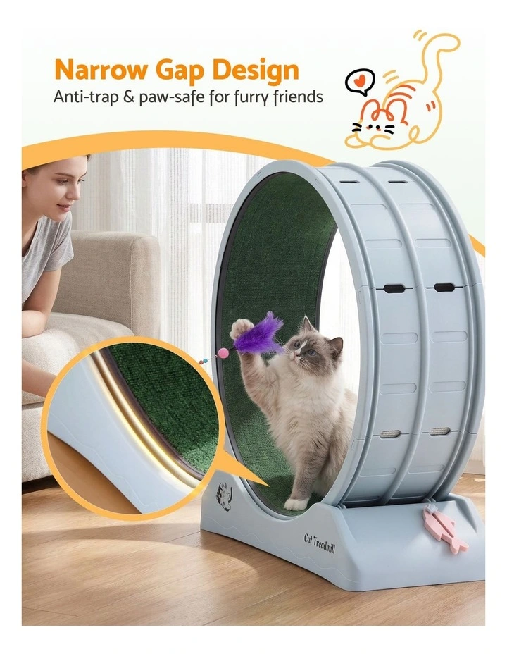 Cat Exercise Wheel Treadmill Indoor 80cm in Blue & Green image 7