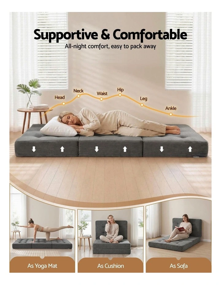 Single Folding Mattress 15cm in Grey image 5