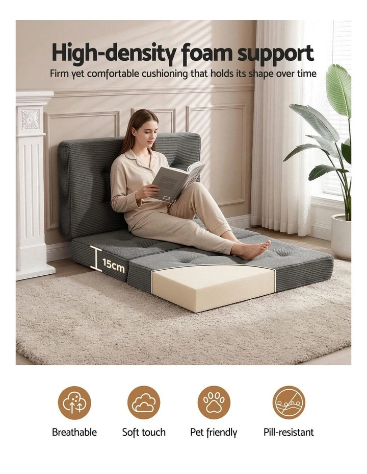 Single Folding Mattress 15cm in Grey image 6