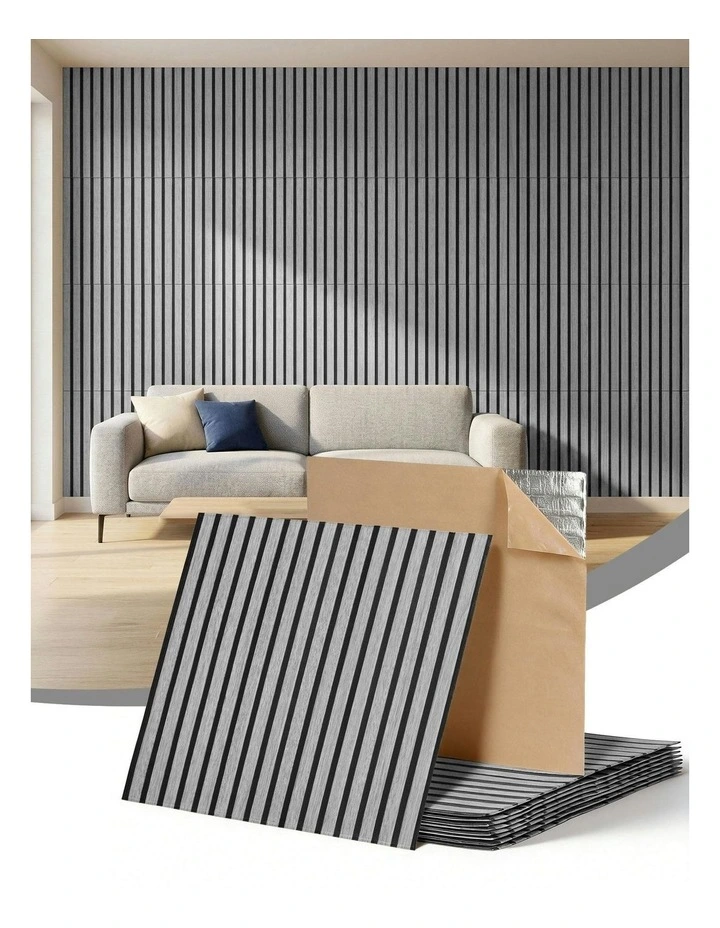 Peel And Stick Wall Panels Tiles 10 Pieces in Grey image 2