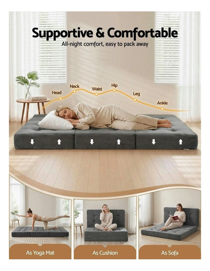 Double Folding Mattress 15cm in Grey image 5