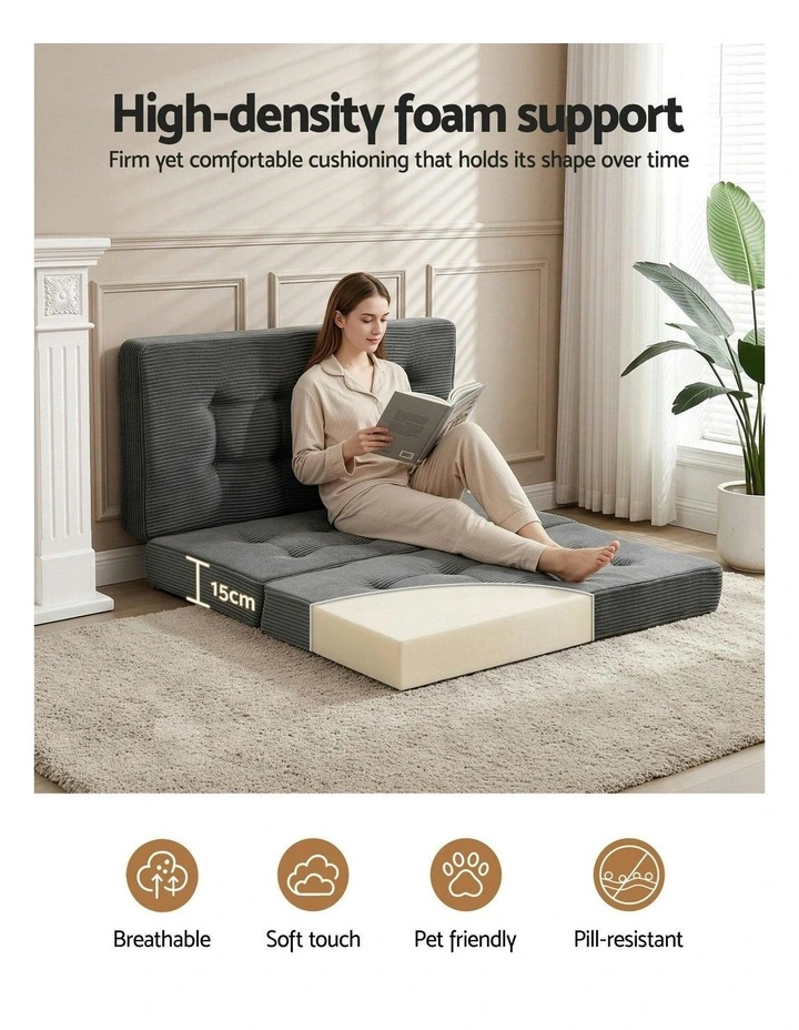 Double Folding Mattress 15cm in Grey image 6