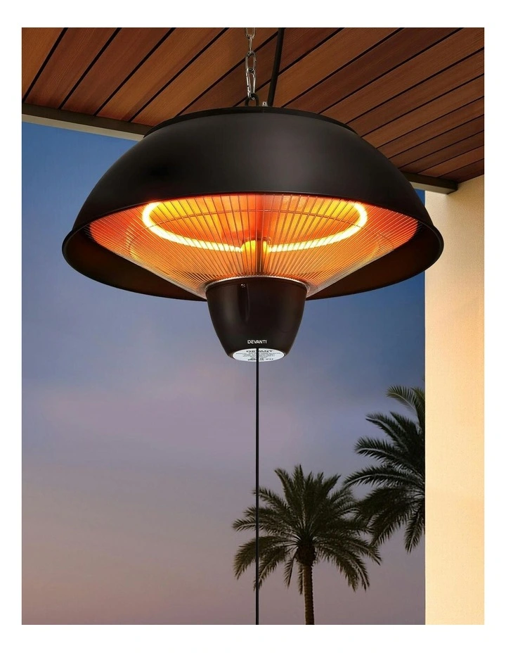 Electric Patio Infrared Hanging Heater 1500W in Black image 2