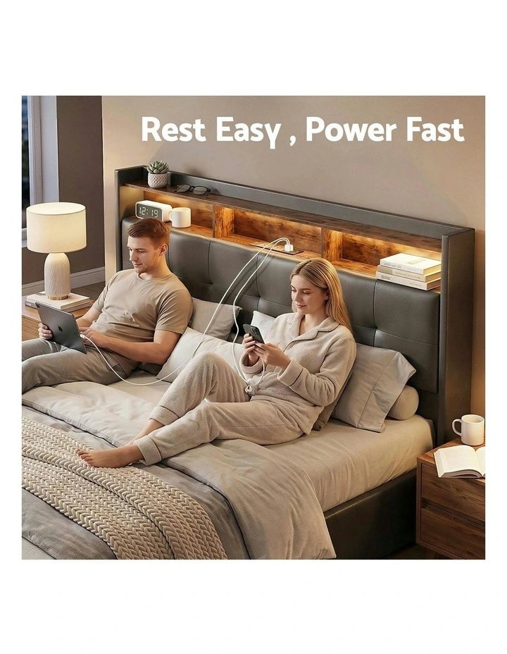 Double Bed Frame With Gas Lift Storage in Black image 5