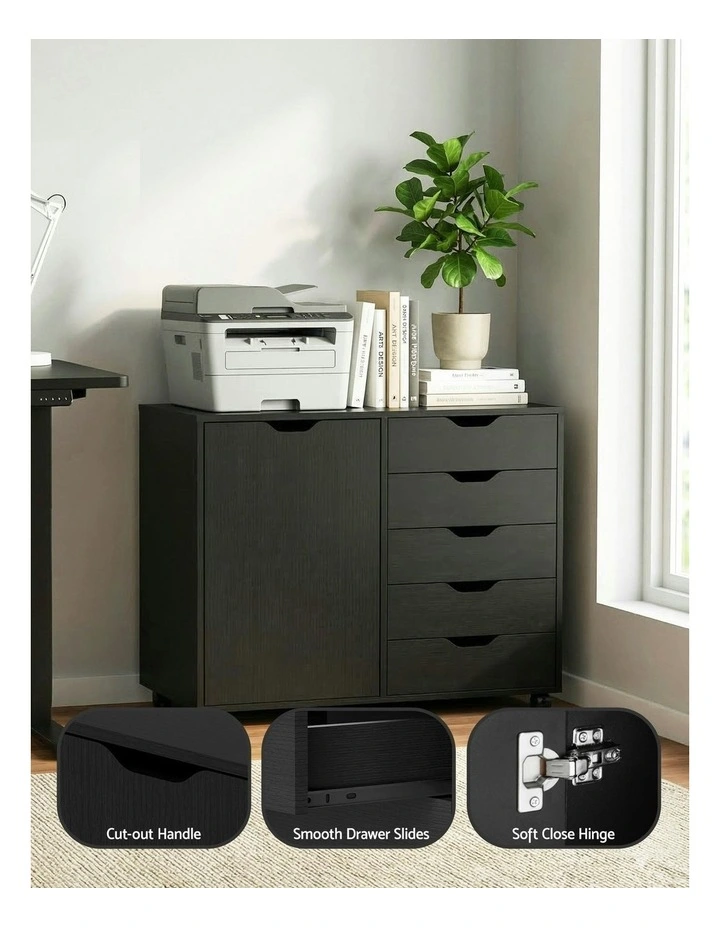 Mobile Filing Cabinet in Black image 5