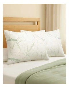 Set Of 2 Bamboo Pillow With Memory Foam