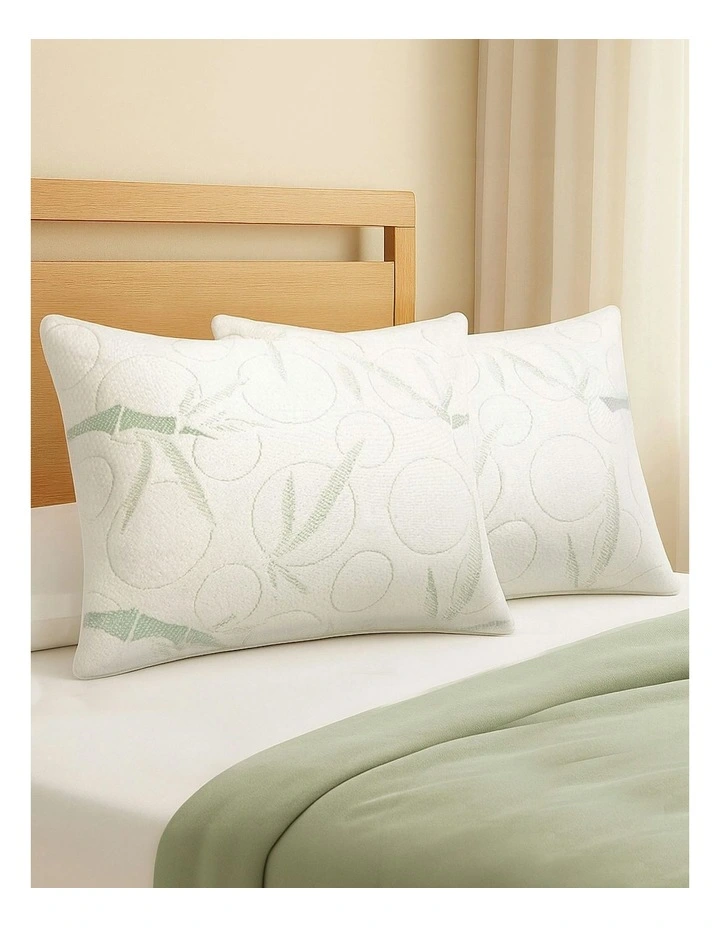Set Of 2 Bamboo Pillow With Memory Foam image 1