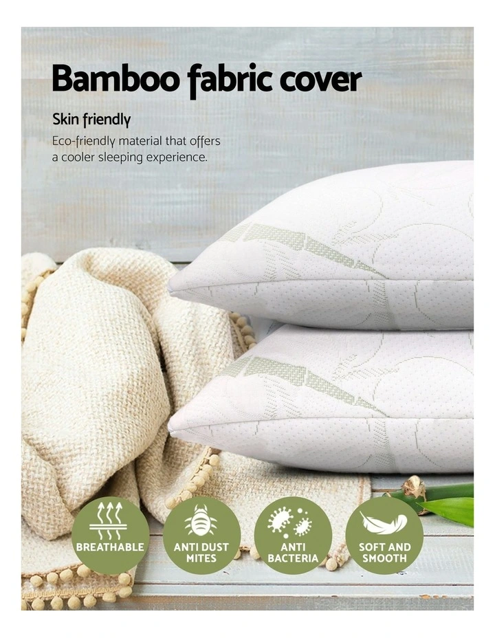 Set Of 2 Bamboo Pillow With Memory Foam image 3