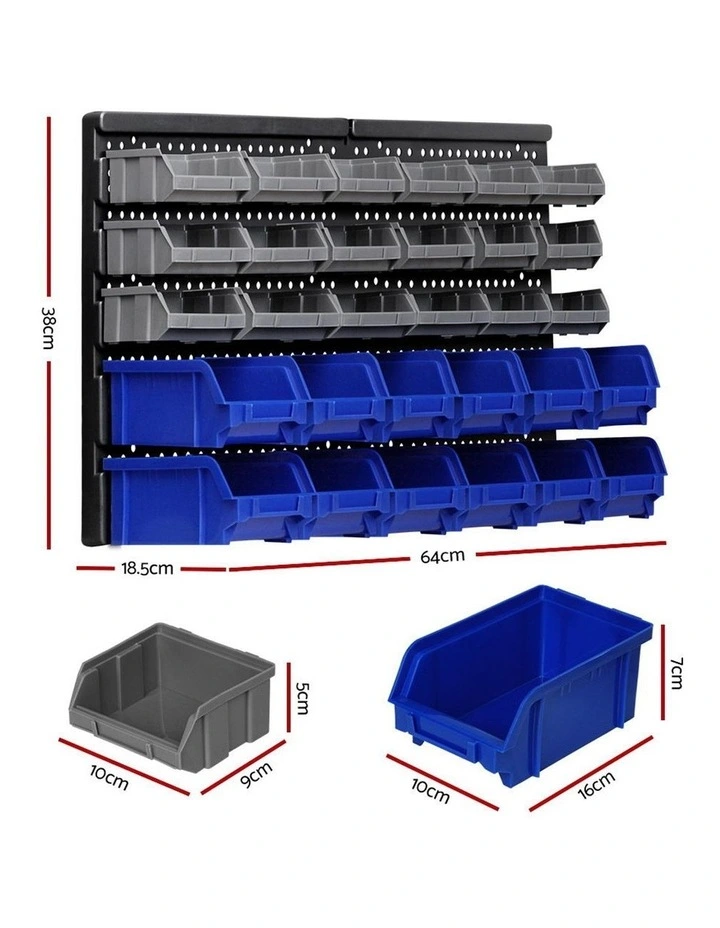 Giantz 30 Bin Wall Mounted Rack Storage Organiser image 2