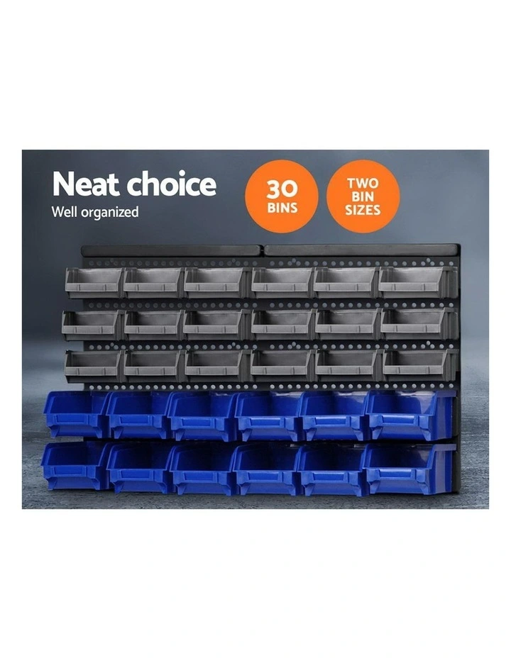 Giantz 30 Bin Wall Mounted Rack Storage Organiser image 4