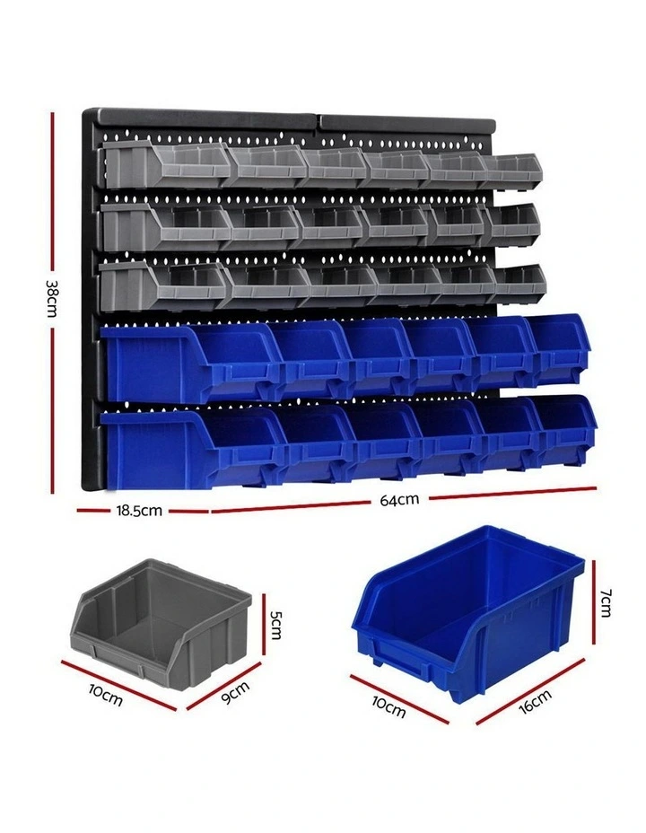 60 Bin Wall Mounted Rack Storage image 2