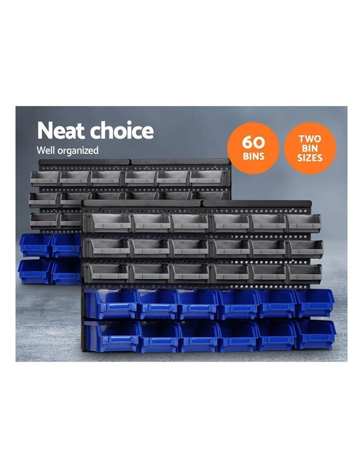 60 Bin Wall Mounted Rack Storage image 4