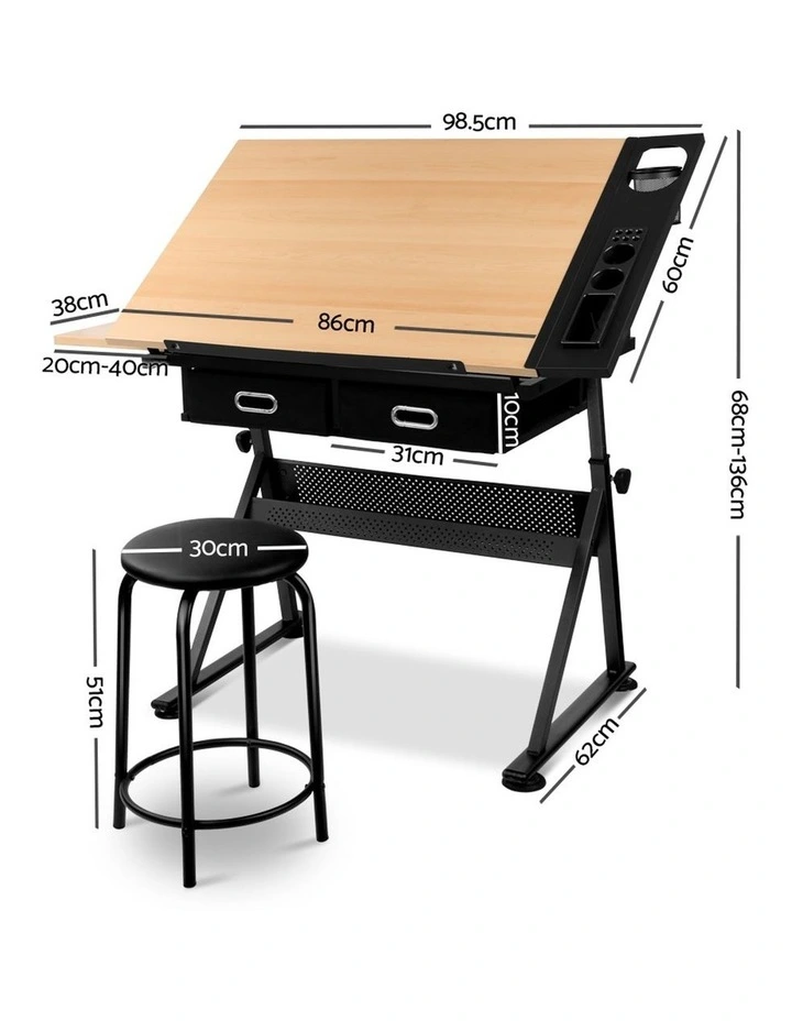 Tilt Drafting Table Stool Set image 2