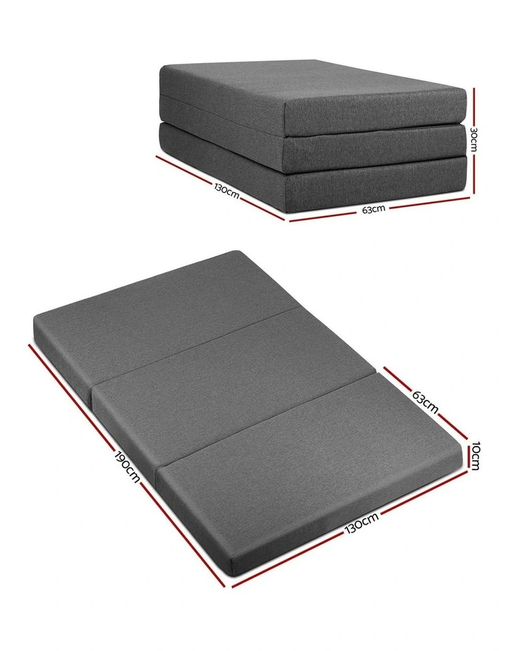 Giselle Bedding Dark Grey Double Folding Foam Mattress image 7