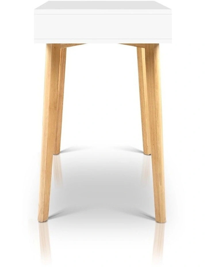 Wood Computer Desk with Drawers in White image 5