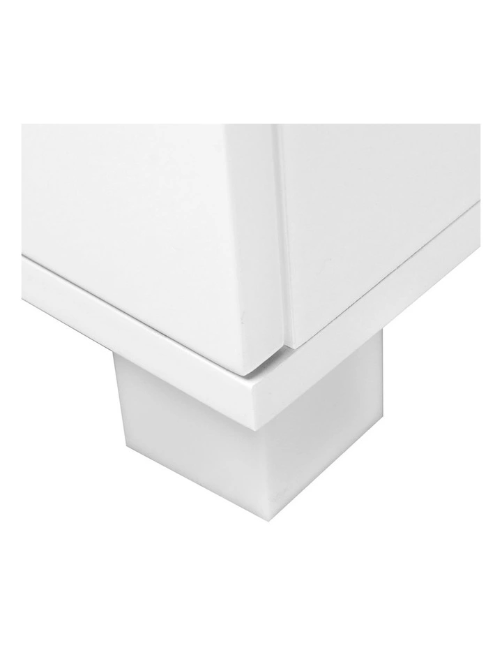 Bedside Table 2 Drawers High Gloss in White image 6