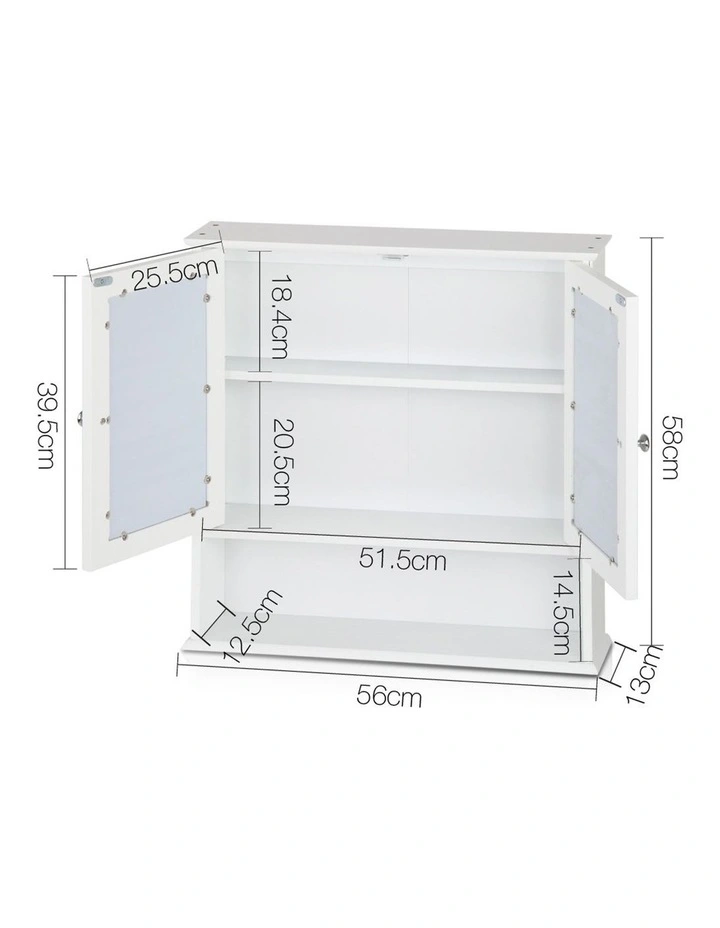 Bathroom Tallboy Storage Cabinet with Mirror image 2