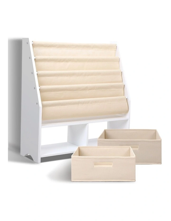 Keezi 4 tier Kids Bookshelf Wooden Bookcase Children Toy Organiser Display Rack image 4