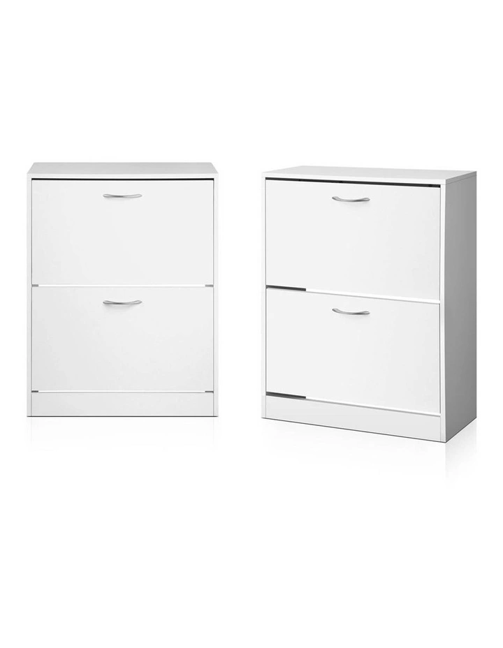 Artiss Shoe Rack Cabinet Adjustable Shelves 24 Pairs White Iris image 3