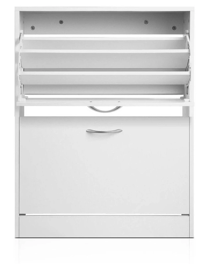 Adjustable Shelves Shoe Rack Cabinet 24 Pairs in White image 4