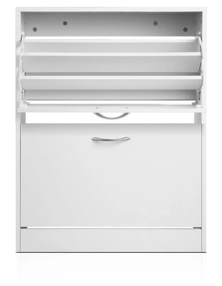 Artiss Shoe Rack Cabinet Adjustable Shelves 24 Pairs White Iris image 4