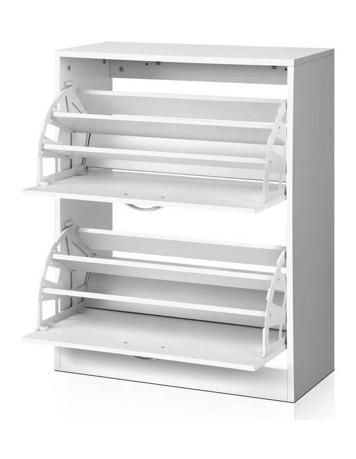 Artiss Shoe Rack Cabinet Adjustable Shelves 24 Pairs White Iris image 5