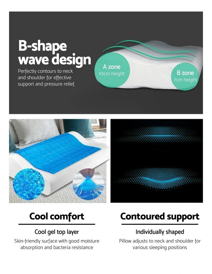 Set of 2 Cool Gell Memory Foam Pillows image 3