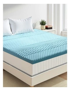 Cool Gel Memory Foam Mattress Topper in Blue