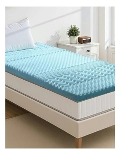 COOL GEL Memory Foam Mattress Topper BAMBOO 5CM 7-Zone Single