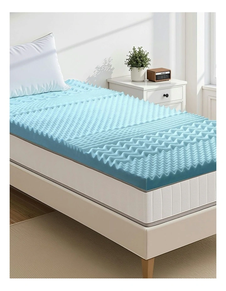 COOL GEL Memory Foam Mattress Topper BAMBOO 5CM 7-Zone Single image 1