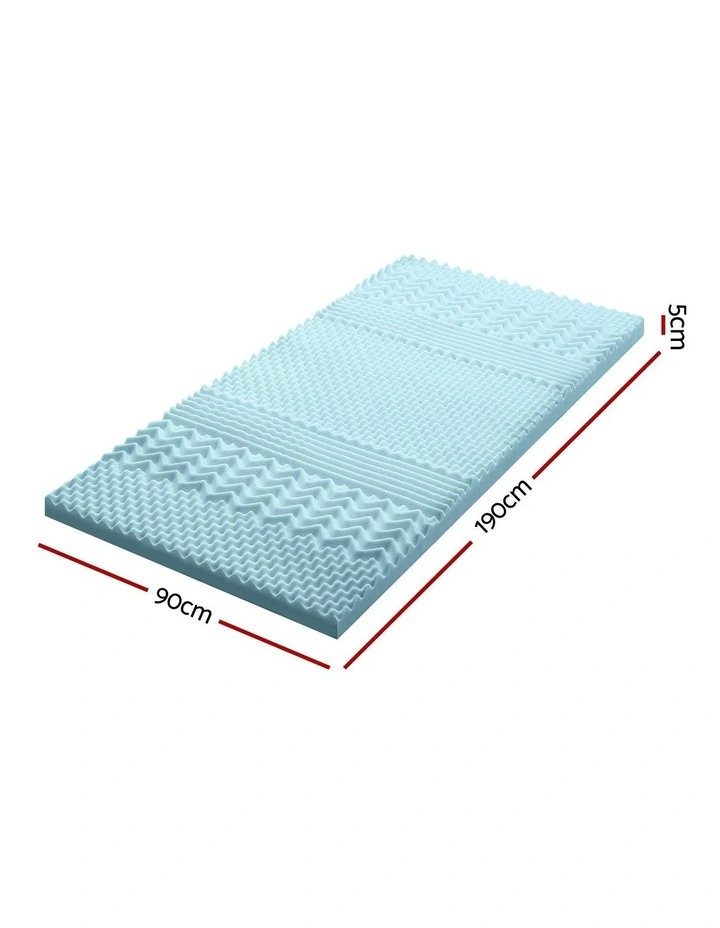 COOL GEL Memory Foam Mattress Topper BAMBOO 5CM 7-Zone Single image 7