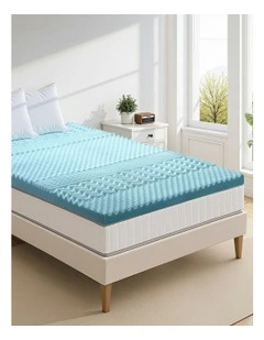 Cool Gel Memory Foam Mattress Topper in Blue