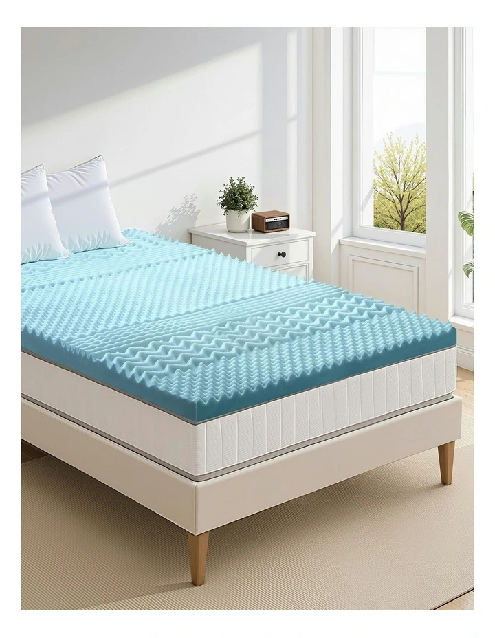 Cool Gel Memory Foam Mattress Topper in Blue image 1