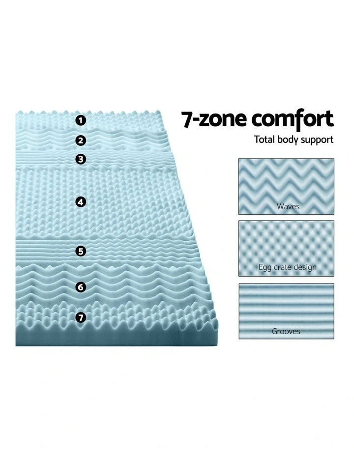 Cool Gel Memory Foam Mattress Topper in Blue image 3