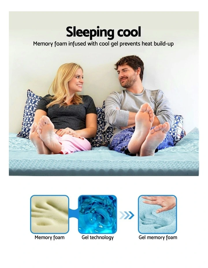Cool Gel Memory Foam Mattress Topper in Blue image 4